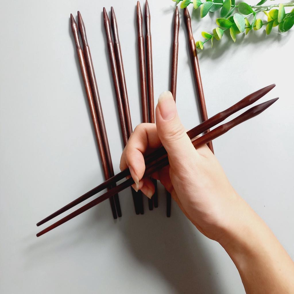 Đũa Gỗ Trắc Tự Nhiên 25cm Cán Mũi Nhọn, Đũa Ăn Cơm, Phụ Kiện Nhà Bếp, Chụp Ảnh Decor Siêu Đẹp