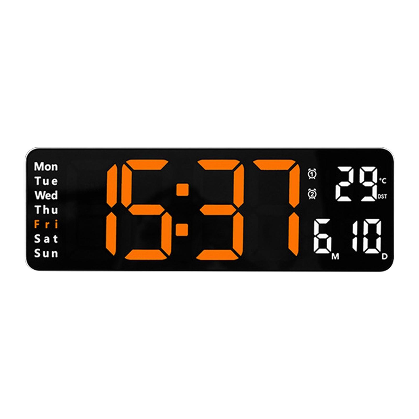 Modern Wall Clock LED Display Mute Hanging Desk Decoration for Home