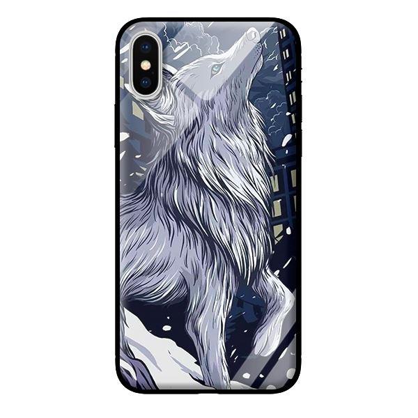 Ốp lưng kính cường lực cho iPhone X Sói - Hàng chính hãng