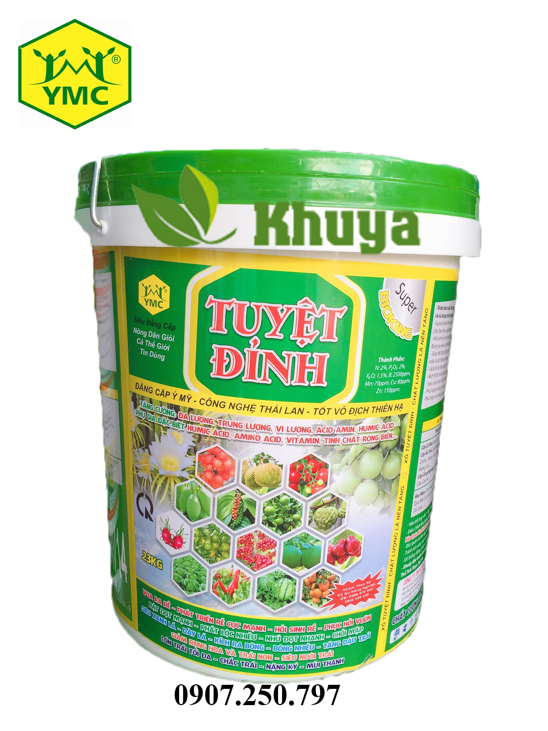 Phân bón xô Tuyệt Đỉnh Thái YMC AV14 loại 23kg Phát triển rễ - Xanh Dày lá - Ra hoa Đậu trái
