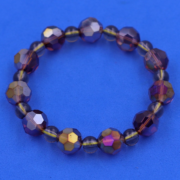 Vòng tay pha lê hồng tím giác 10 ly pha lê tím CTFLHIGFLI10