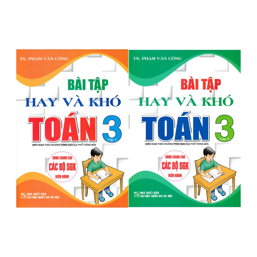 Sách - Combo Bài Tập Hay Và Khó Toán Lớp 3 - Tập 1 + Tập 2