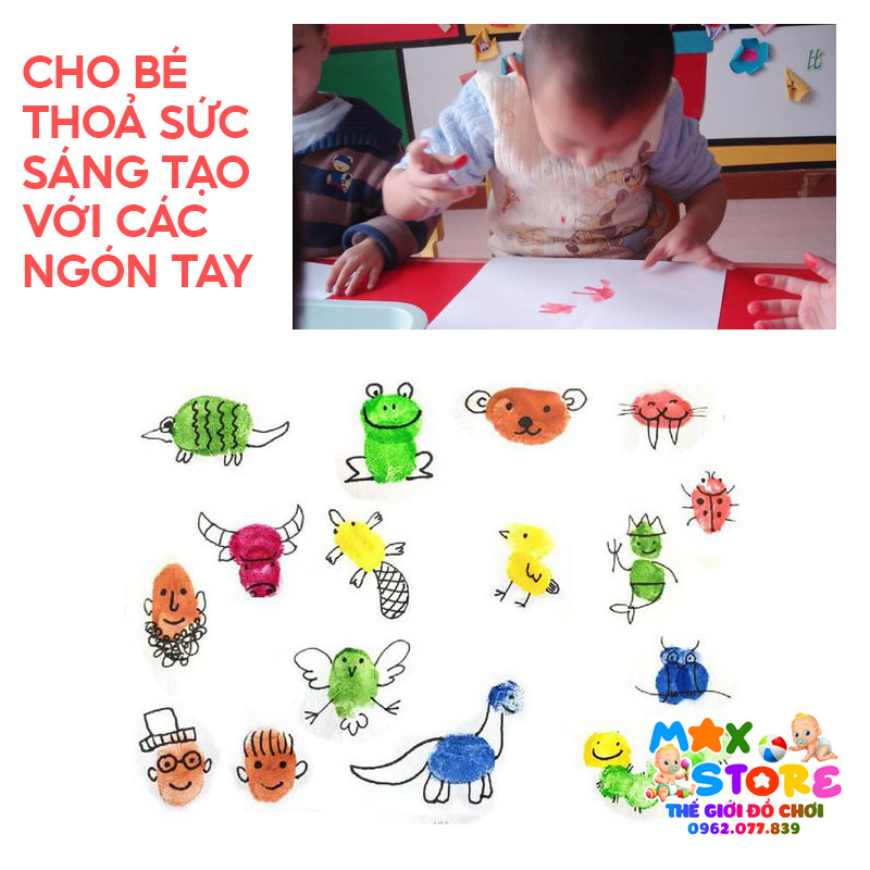 QUÀ TẶNG BỘ 20 MÀU VẼ VÂN TAY CHO BÉ VUI ĐẾN TRƯỜNG