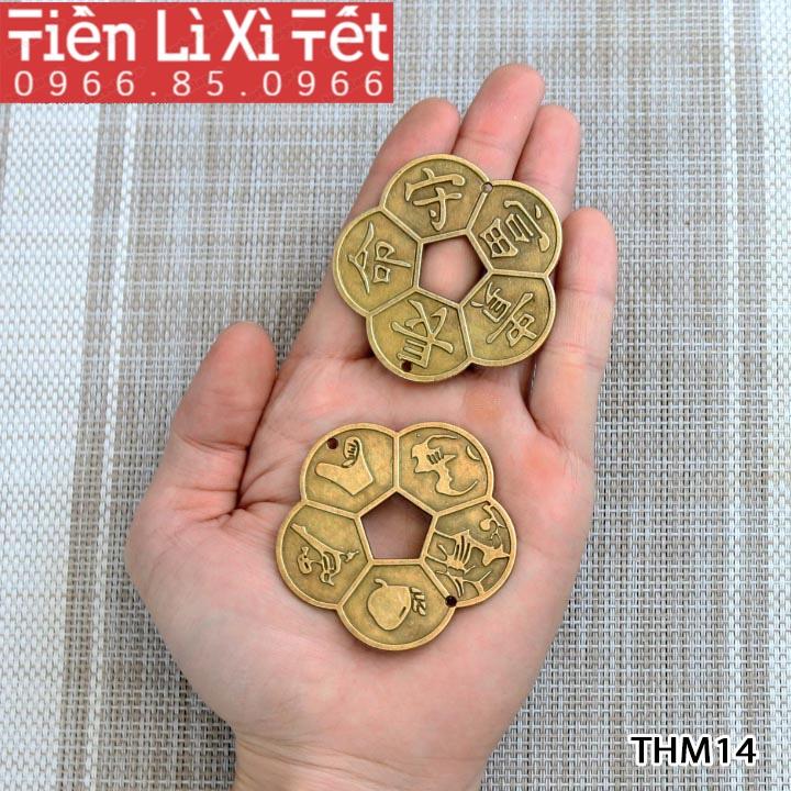 Xu Hoa Mai, Xu phong thủy, Xu tài lộc , Xu may mắn, Hoa mai 5 cánh