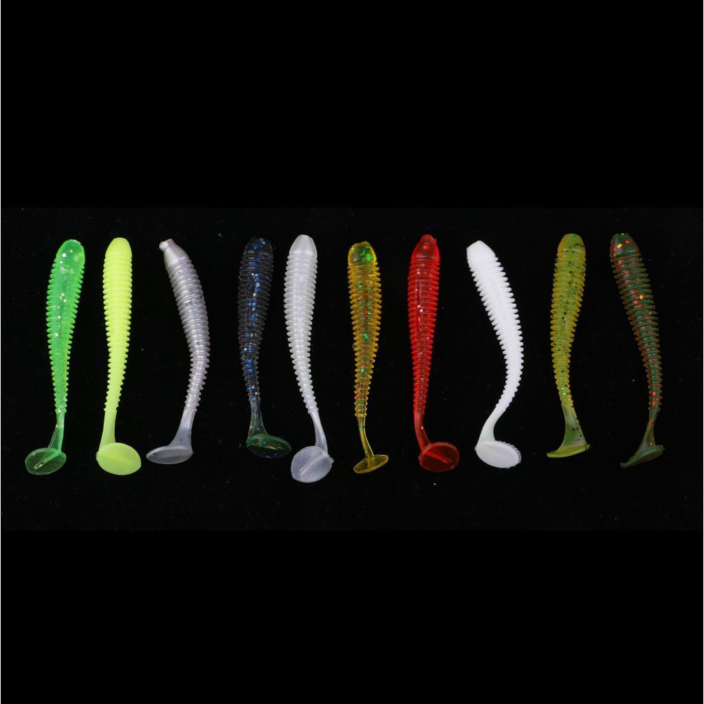 10x T Tail Soft Fishing Baits Lifelike Worm Fishing Lure Crankbait Bass Bait
