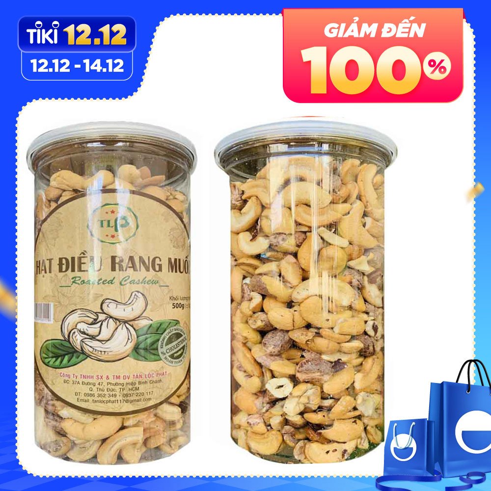 COMBO 2 HỘP HẠT ĐIỀU RANG MUỐI VỠ TÂN LỘC PHÁT (1KG)