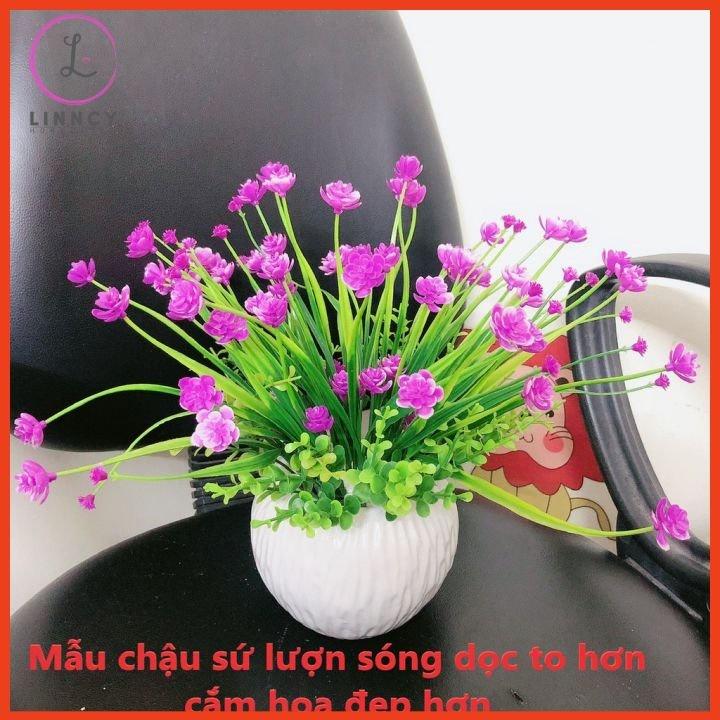 Hoa giả, Chậu hoa thuỷ tiên để bàn giáo viên, phòng khách, bàn trà, bàn học, giá sách