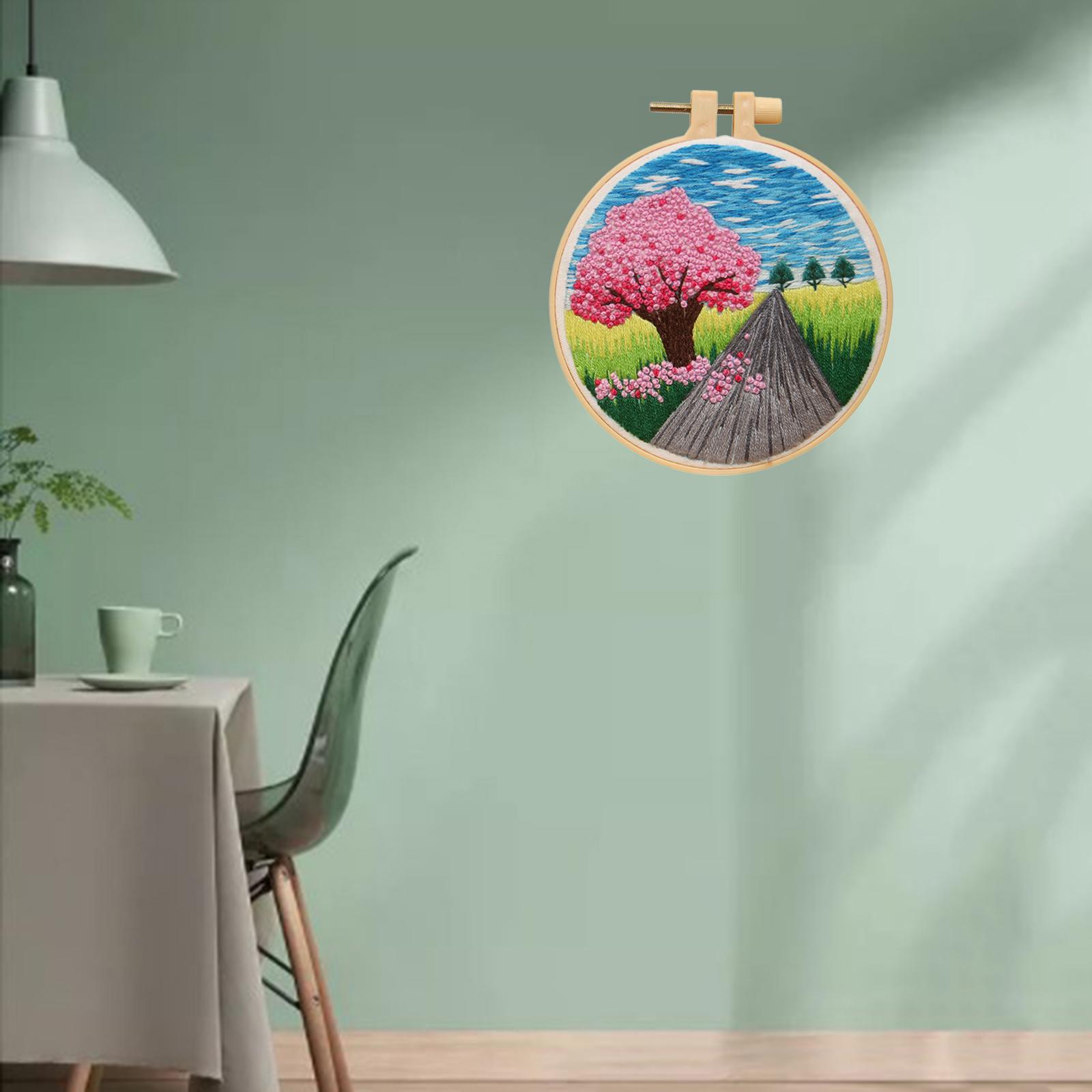 Landscape Embroidery Starter Kit Cross Stitch Kit embroidery threads needles for Beginners DIY Material Tools Art Handy with Pattern Kits