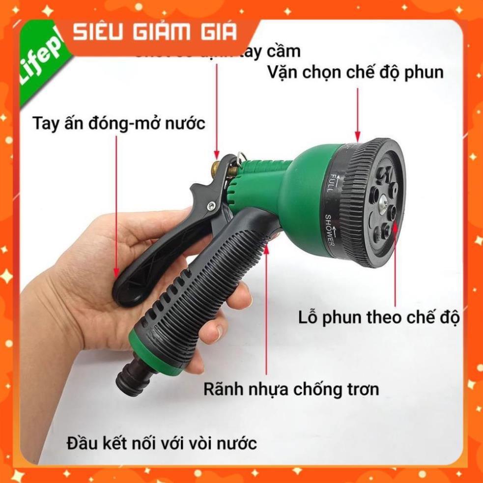 Vòi xịt nước tưới cây rửa xe 8 chế độ