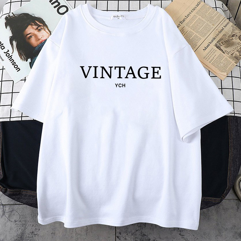 Áo Thun Nữ Unisex Tay Lỡ In Chữ VINTAGE YCH