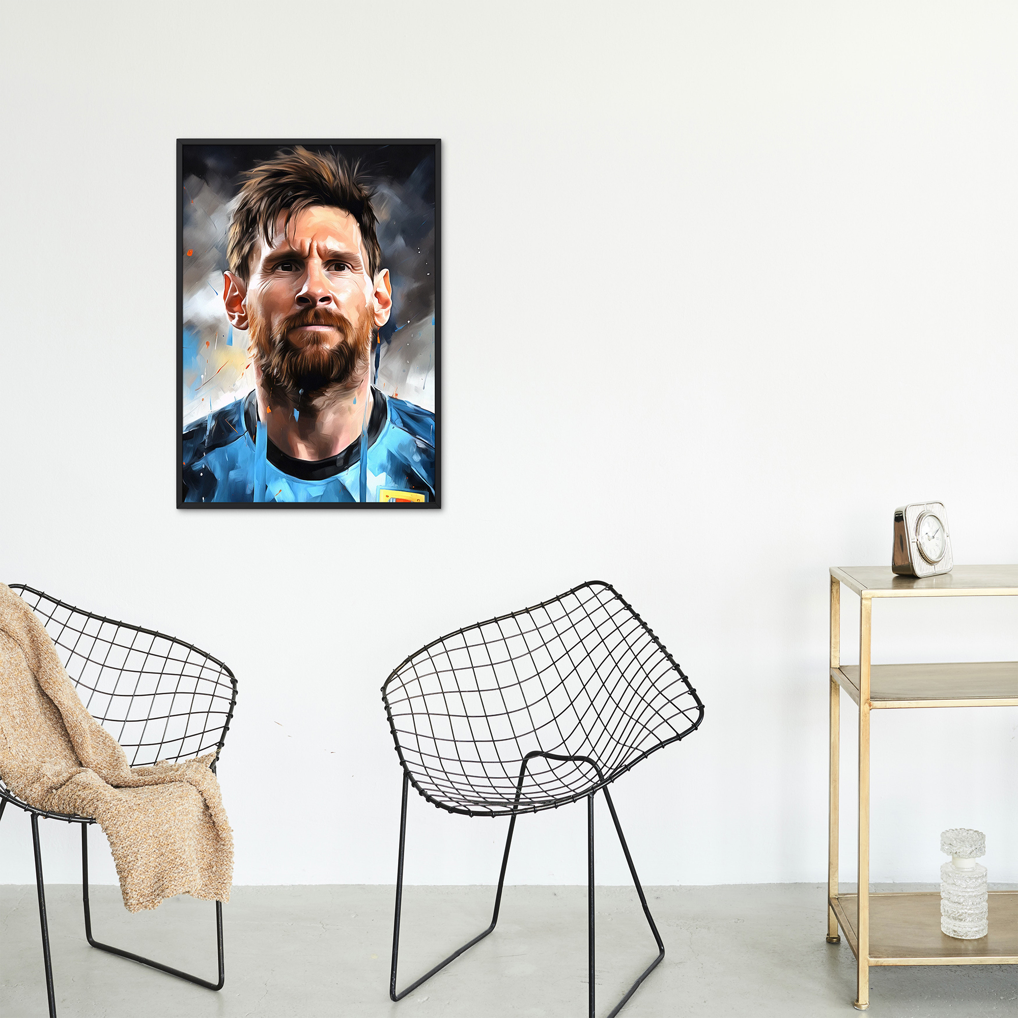 Quà tặng cho tâm | Tranh nghệ thuật chân dung cầu thủ Messi | Tranh canvas (STA_Messi_01)