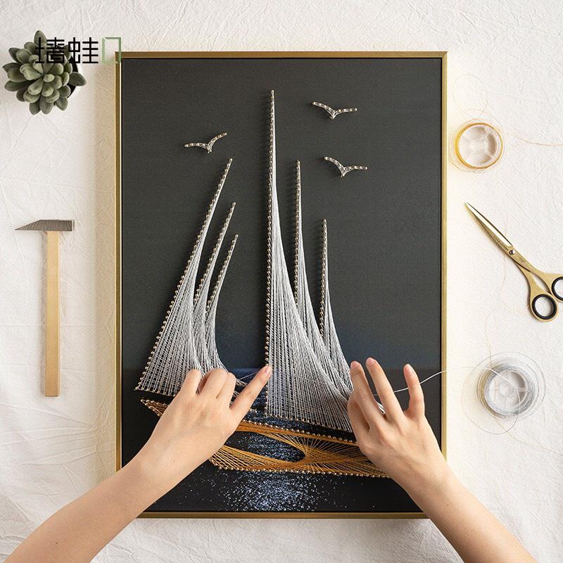Tranh Chỉ Đinh Tranh Dây - Dáng Thiếu Nữ 40 x 40 cm