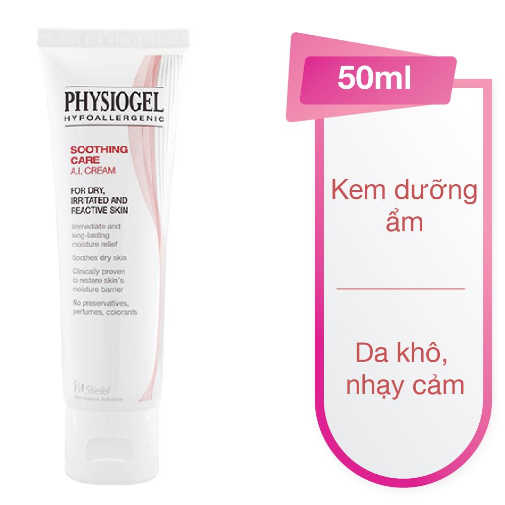 Kem Dưỡng Ẩm Physiogel Làm Dịu Cho Da Khô Nhạy Cảm Hypoallergenic Soothing Care A.I. Cream 50ml