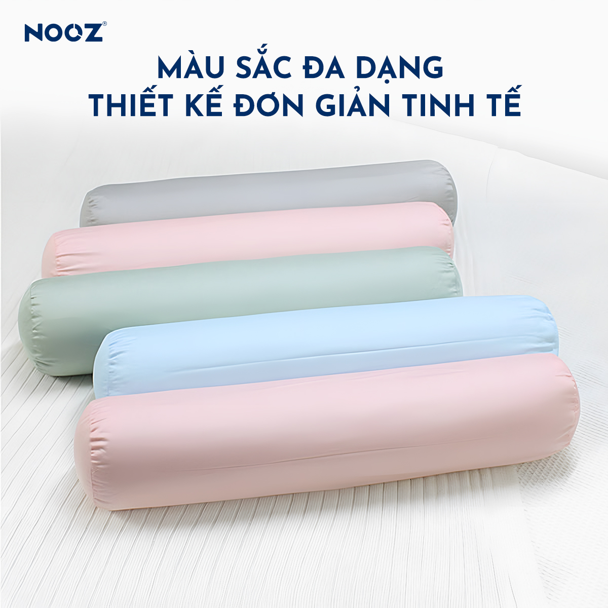 Vỏ Gối Ôm Lạnh NOOZ Vải Mát Lạnh Mềm Mịn Nhiều Màu Có Khóa Kéo 37x100cm
