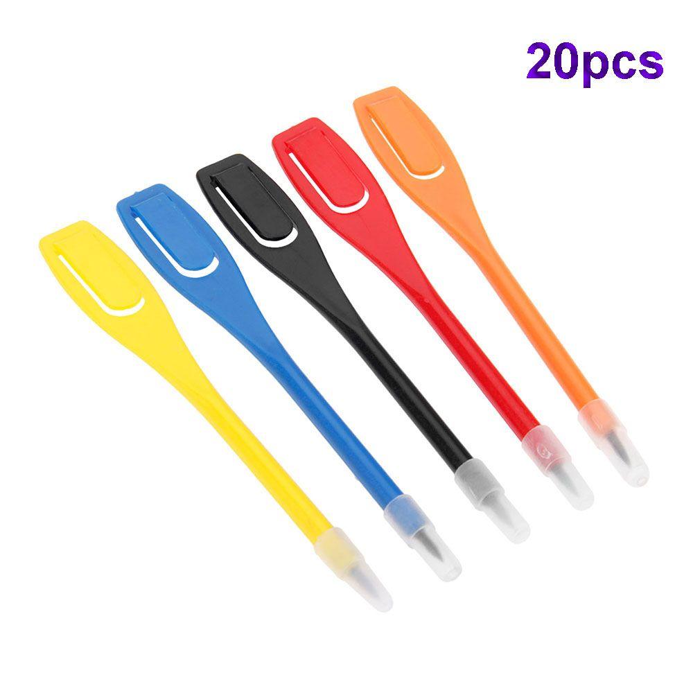 20PCS nhựa golf pen bút chì clip clip điểm ghi điểm ghi điểm công cụ phụ kiện golfer ghi điểm ghi điểm golf pen màu