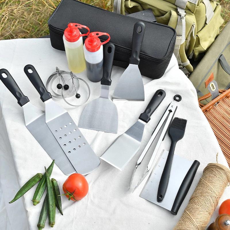 12 Cái/Bộ Thìa Đũa Inox BBQ Dụng Cụ Nướng Bộ Nhà Bếp Thìa Thịt Nướng DIY Vỉ Nướng Nạo BBQ Phụ Kiện