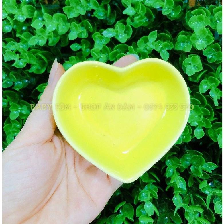 Bát gốm sứ ăn dặm mini hình TRÁI TIM - 30ml