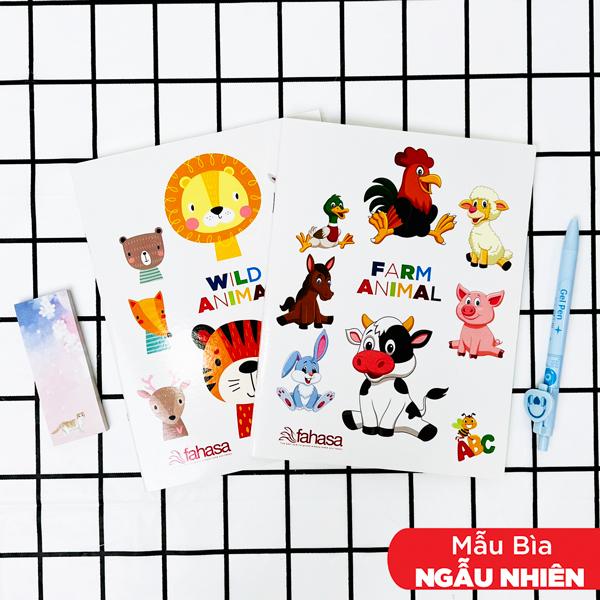 Combo 5 Tập Học Sinh Animal 5 Ô Ly 96 Trang 100gsm - FAHASA (Mẫu Bìa Giao Ngẫu Nhiên)
