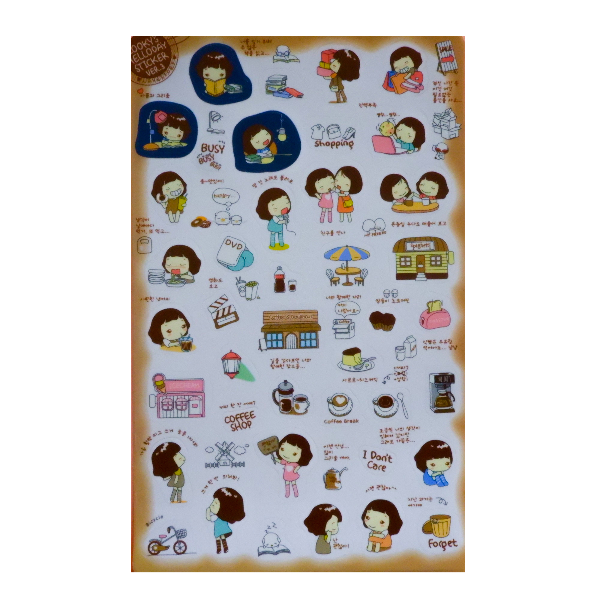 Bộ 5 tấm sticker Cooky's Helloday