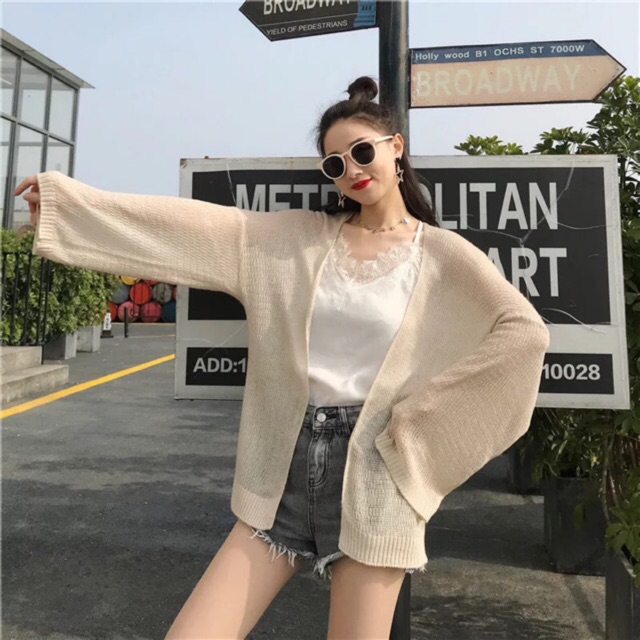 Áo Cadigan - áo khoác len mỏng phong cách Hàn Quốc thời trang