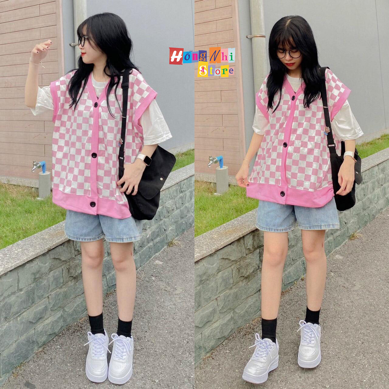 Áo Gile Caro Sát Nách Cổ Tim Gile 3D Ulzzang Unisex - MM