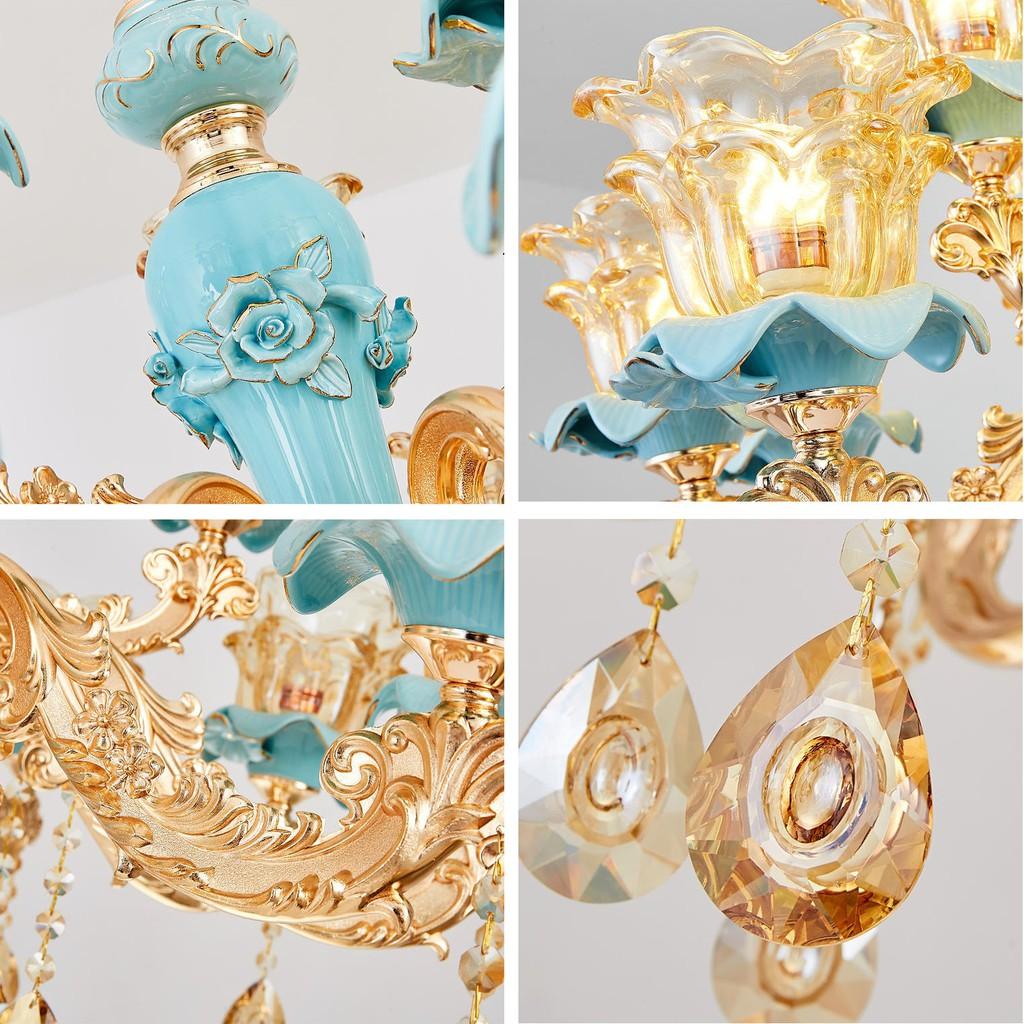 Đèn chùm KERLY pha lê 15 tay loại 1 phong cách hiện đại, sang trọng - kèm bóng LED chuyên dụng