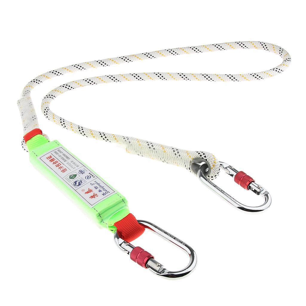 15KN Safety Lanyard Climbing Fall Protection Harness Belt Carabiner Rope