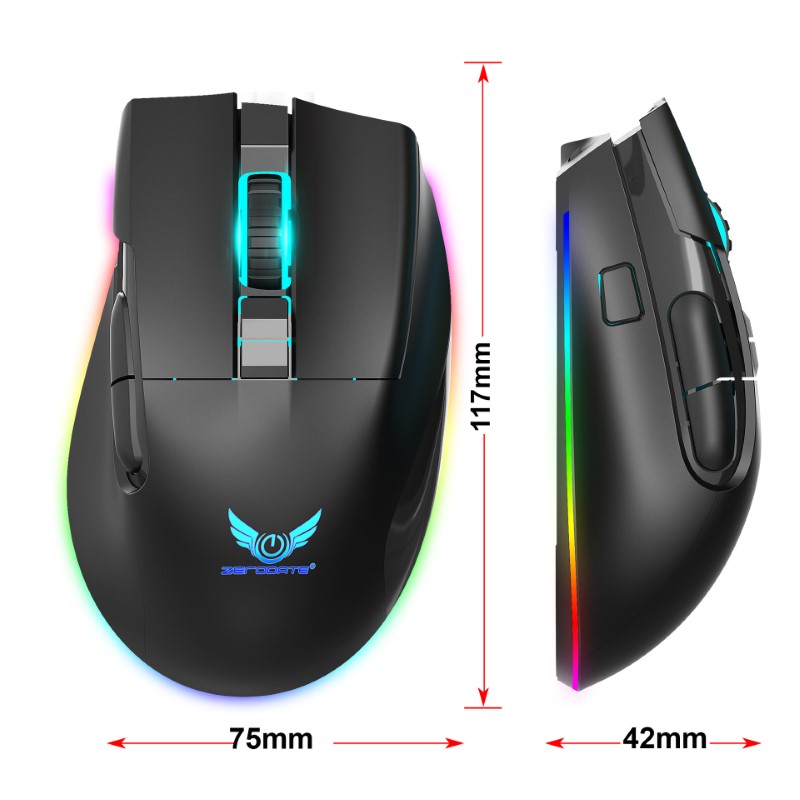 Chuột không dây LED RGB 3200 DPI Gaming Mouse T27 cho máy tính laptop hàng nhập khẩu