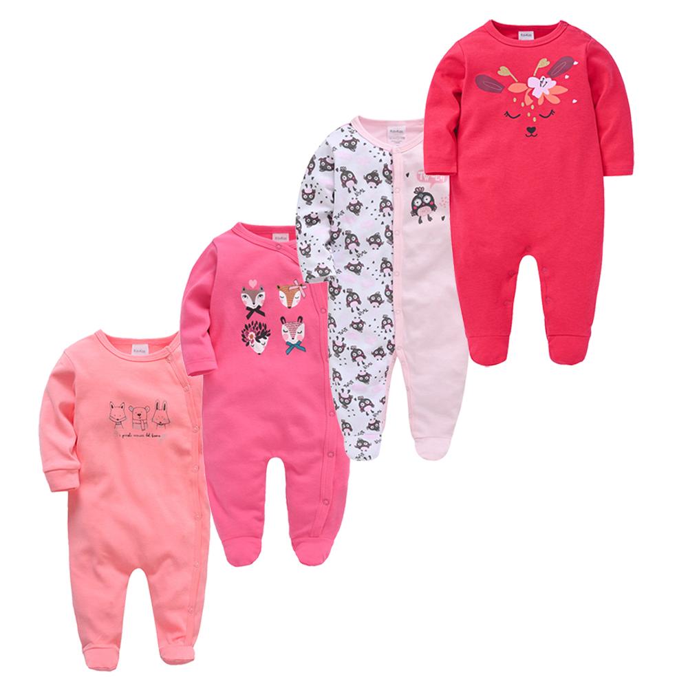 2020 3 4 Cái/lốc Bé Rompers Roupa De Bebe Sơ Sinh Bé Gái Bé Trai Quần Áo 100% Cotton 0-12 Tháng Mùa Đông mùa Thu Trẻ Sơ Sinh Áo Liền Quần