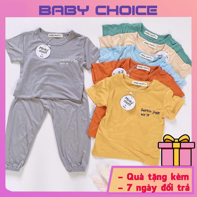 Bộ MINKY MOM cộc tay Quần áo trẻ em chính hãng thun lạnh cho bé gái bé trai sơ sinh 0 24 tháng tuổi quan ao tre em QA41