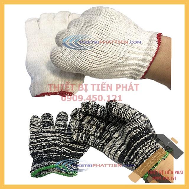 Găng Tay, Bao Tay Vải Dùng Trong Lao Động Loại Dày Cao Cấp 2 Màu Trắng, Xanh