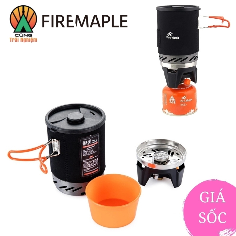 Bếp Cắm Trại Kèm Nồi Fire Maple chuyên dụng cho nấu ăn cá nhân ngoài trời FMS-X1