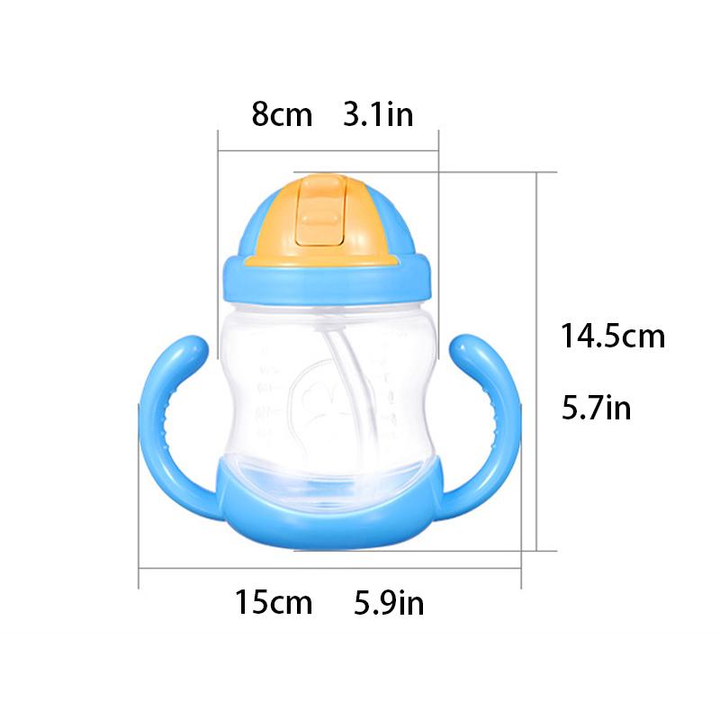 280ML Ống Hút Loại Tay Cầm Đôi Tập Bé Uống An Toàn Chất Liệu Nhựa PP Trẻ Em Sữa Cốc Di Động Học Du Lịch Nhiệt bình