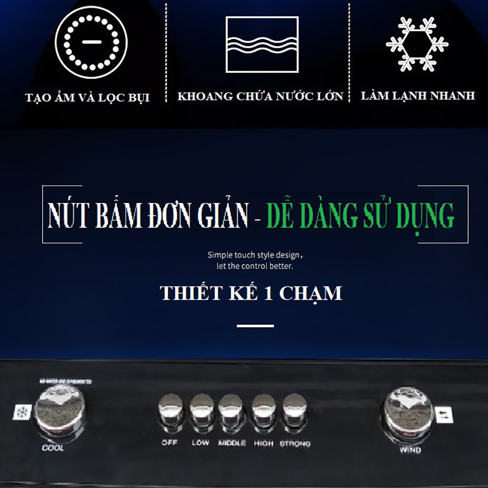 Quạt điều hòa XS-75 Loại Cơ 150W Lưu Lượng Gió 5000m3/h Dung Tích Thùng Nước 40L 