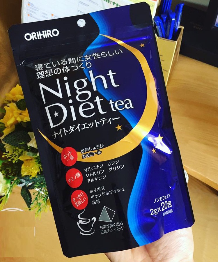 Combo 2 Gói Trà Giảm Cân Thảo Mộc Ban Đêm Night Diet Tea Orihiro Nhật Bản 20 túi lọc/gói