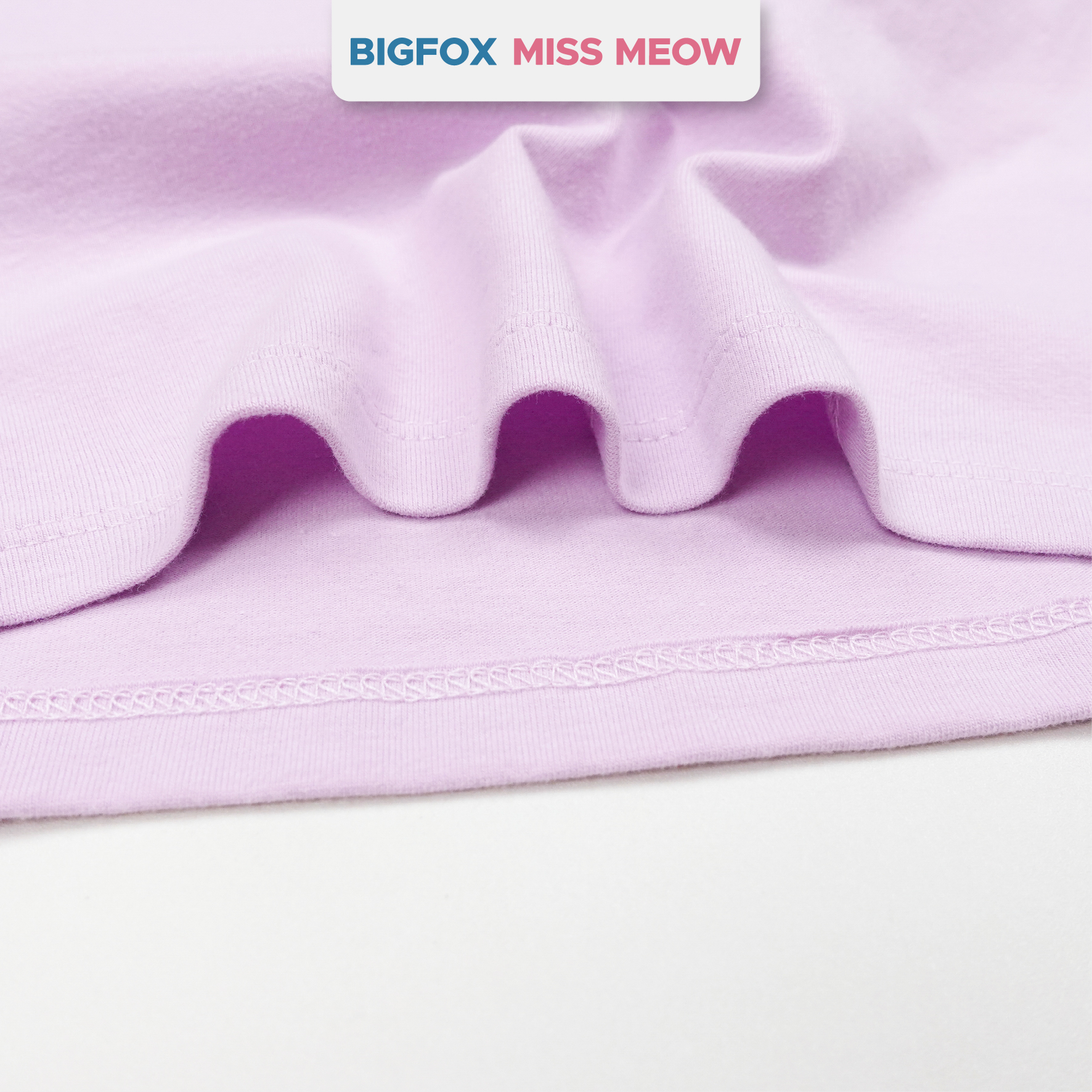 Bộ đồ dài tay cho bé gái Bigfox Miss Meow thu đông size đại vải thun cotton mặc nhà 3-11 tuổi 35kg