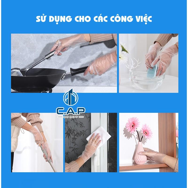 Găng tay làm bếp làm bánh nấu nướng nấu ăn Y tế bằng cao su Vinyl nilon siêu dai siêu mỏng Victoria Bay - HN28Mix39