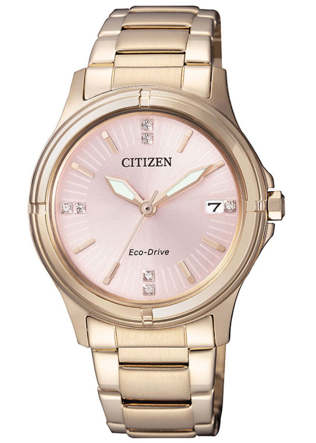 Đồng Hồ Nữ Citizen Đính Đá Swarovski Dây Thép Không Gỉ FE6053-57W - Mặt Hồng