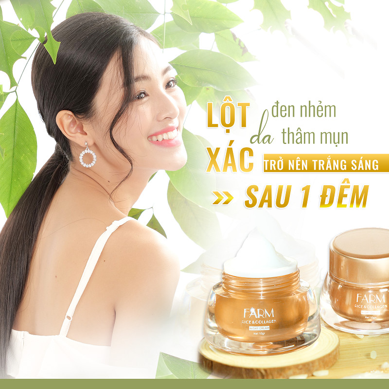 Kem Dưỡng Trắng Và Hỗ Trợ Trị Thâm Nước Vo Gạo Ban Đêm Farm