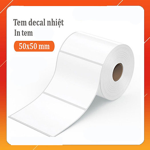 Giấy Nhiệt In Mã Vạch Khổ 50x50 Cuộn 25m, 30m