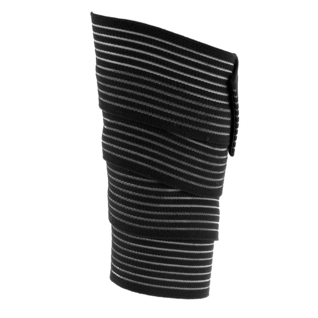 2xElastic Bandage Sport Brace Wrap Training Equipment Accessories Black 120cm