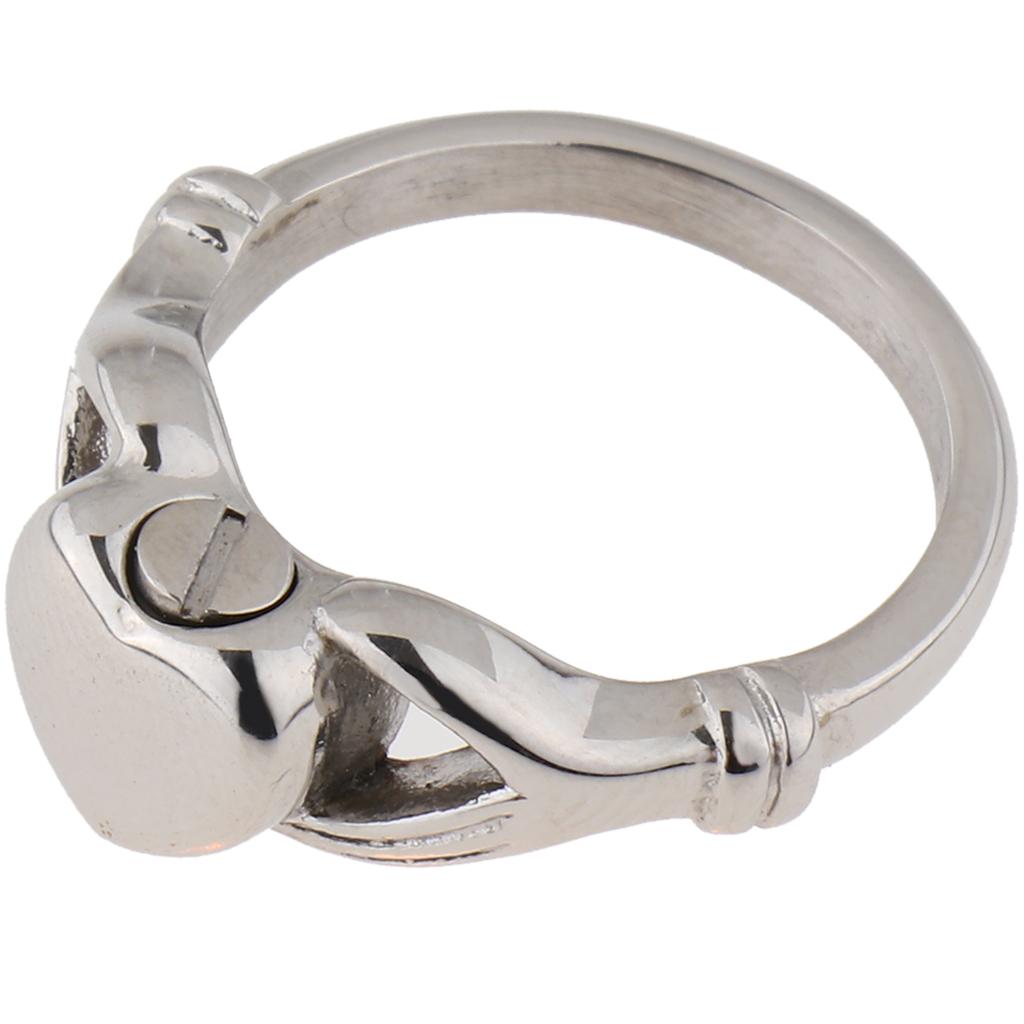 Heart Memorial Ring Pet Urn Ashes Holder Finger Ring Cremation Jewelry