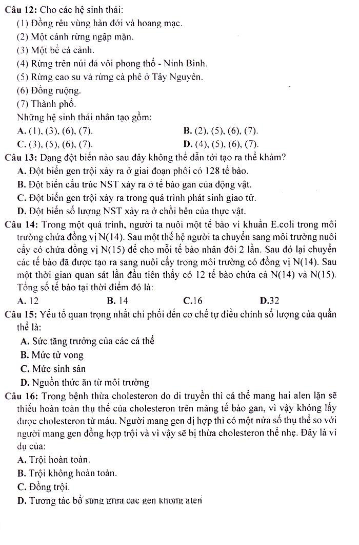 SÁCH CÔNG PHÁ ĐỀ THI TRUNG HỌC PHỔ THÔNG QUỐC GIA SINH HỌC_KV