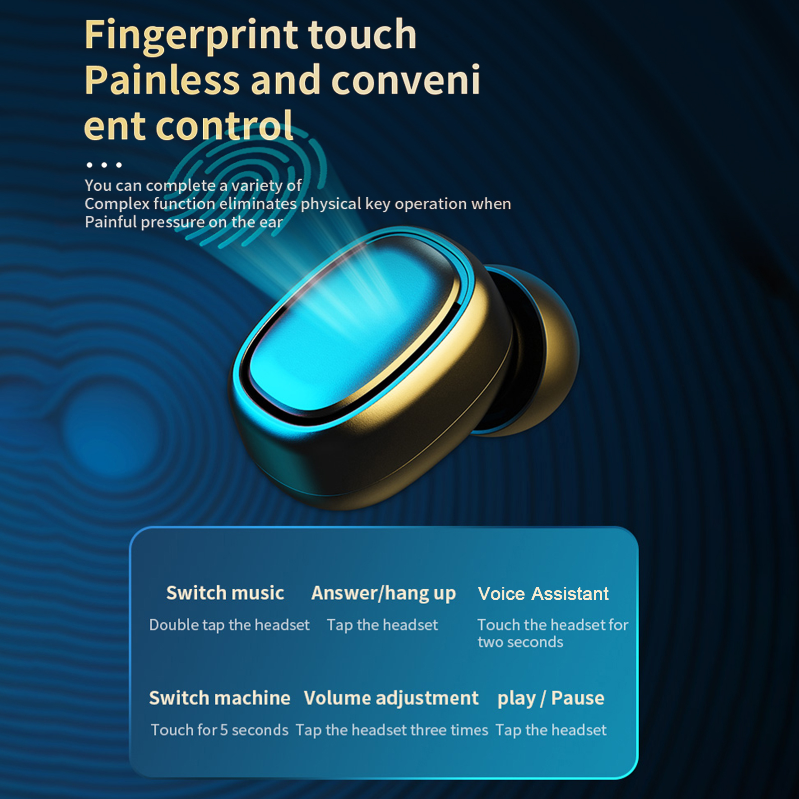 Tai Nghe Bluetooth 5.0 TWS Không Dây Chống Ồn Điều Khiển Cảm Ứng Chống Nước IPX7