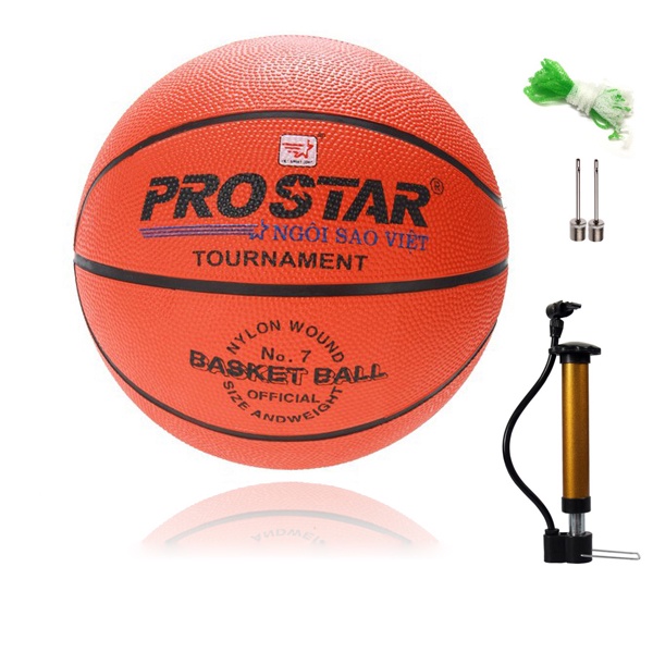 Banh Bóng Rổ Size 7 Tặng Kèm Bơm Tay + Kim Bơm + Túi Lưới Quả Số 7 Da Cao Su Chơi Ngoài Trời Outdoor