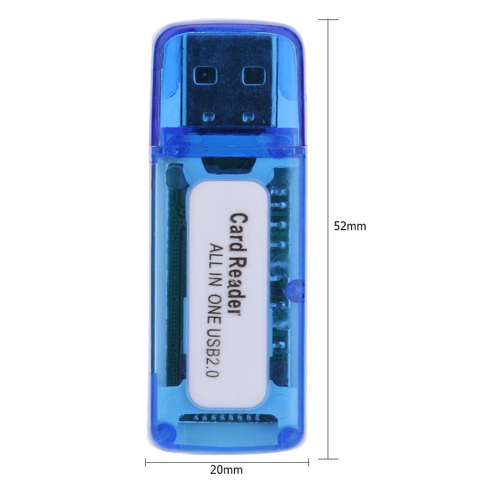Đầu Đọc Thẻ Nhớ Cổng USB 2.0 All Reader Hỗ Trợ Đọc Thẻ MicroSD, SD, TF, MS Micro M2 Plug And Play