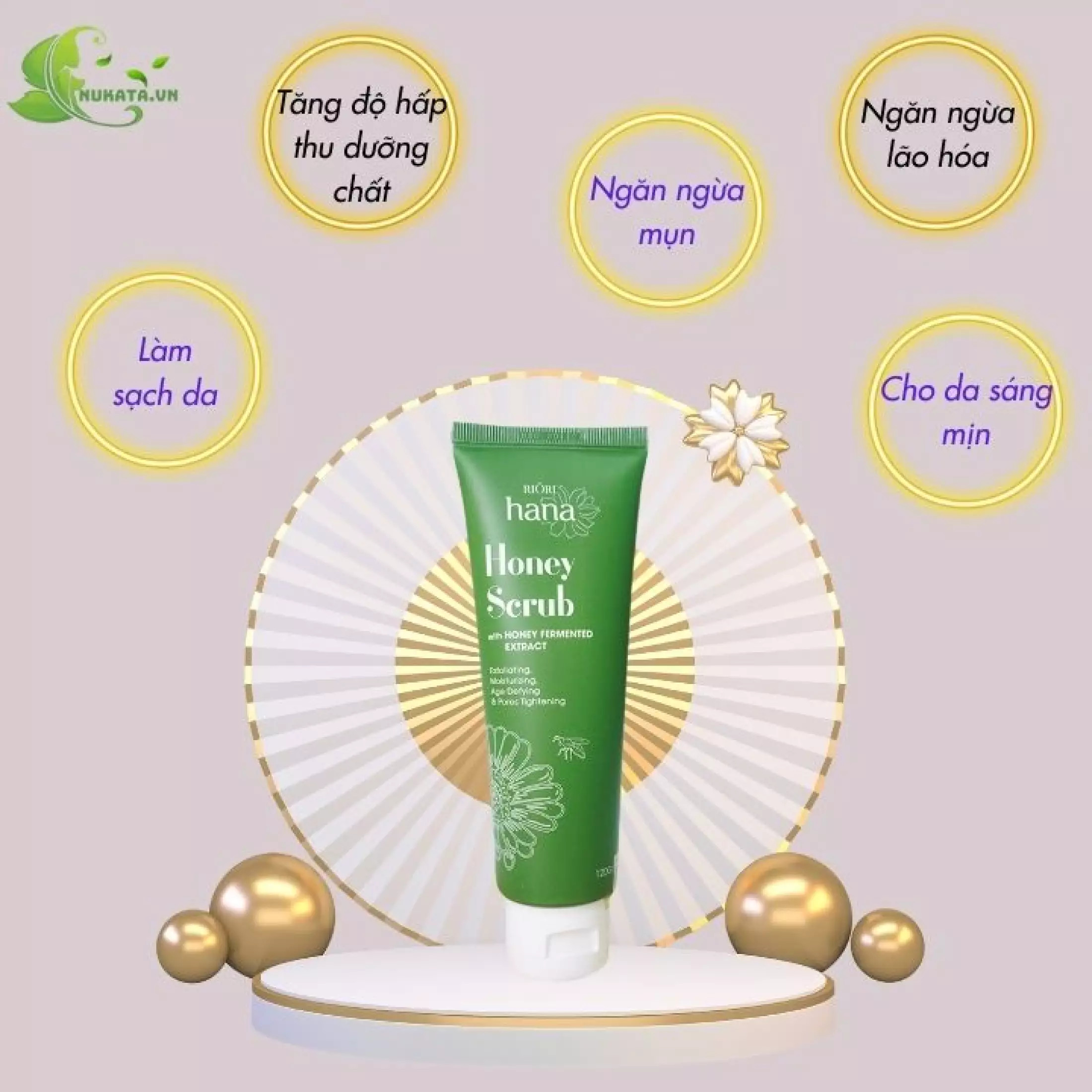 Tẩy Tế Bào Chết Da Mặt RIORI Honey Scrub 120g Dạng Gel, Làm Sạch dịu nhẹ phù hợp mọi loại da kể cả dầu mụn