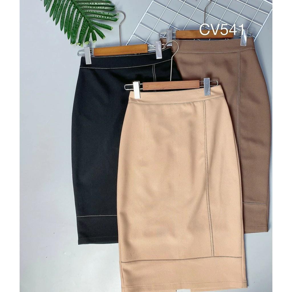 Chân váy công sở - chỉ may nổi