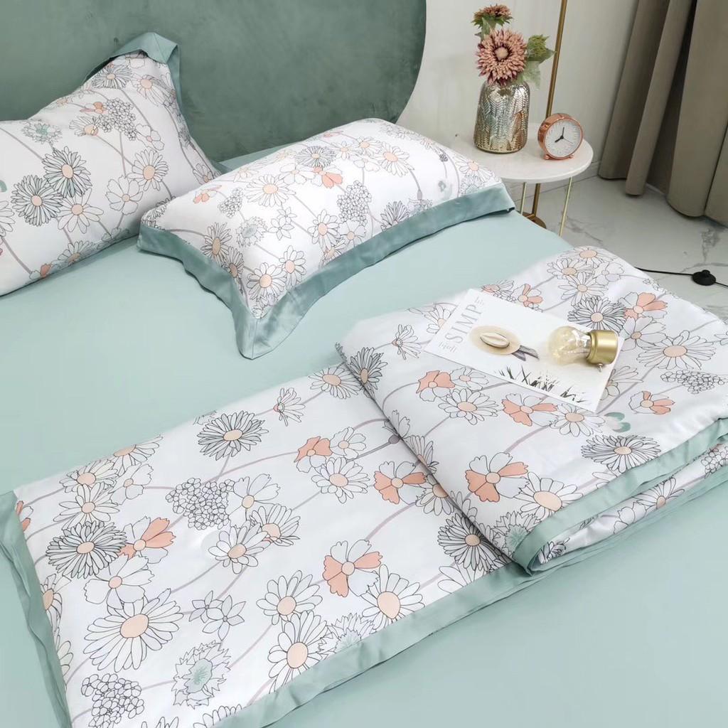 Bộ chăn ga gối Tencel 60S cao cấp họa tiết