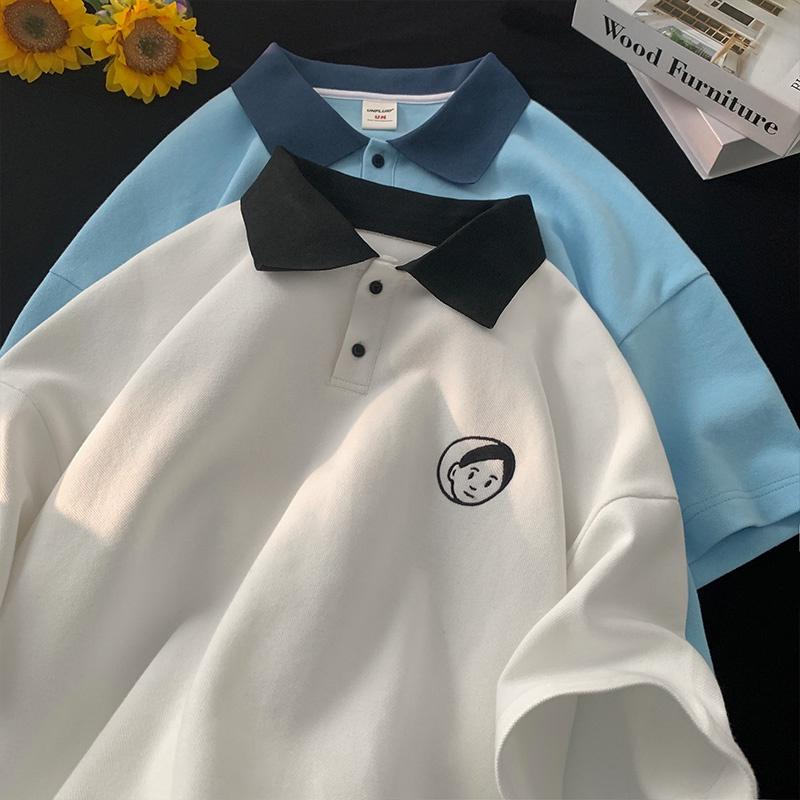 Áo polo unisex tay lỡ form rộng , áo thun cổ bẻ nam nữ chất cotton cá sấu mềm và mát, logo thêu – MayLinh shop